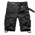 thumbnail image 4 of Men's Cotton Twill Cargo Shorts Classic Relaxed Fit Multi-Pocket Short Pants Casual Military Outdoor Loose Shorts, 4 of 4