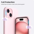 thumbnail image 4 of Compatible with iPhone 15 Plus Case 6.7", Slim Liquid Silicone 3 Layers Full Covered Soft Gel Rubber Cover Protective Phone Case with Anti-Scratch Microfiber Lining-Pink, 4 of 7