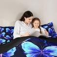 thumbnail image 5 of Manfei Neon Blue Butterfly Bedding Comforter Set 2pcs, Wild Animal Twin Comforter Sets, Kawaii Wildlife Bedding Set, Luxury Bedroom Decor, 5 of 8