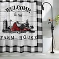 thumbnail image 2 of Farmhouse Black Plaid Shower Curtain for Bathroom, Country Barn Vintage Wood Board Waterproof Shower Curtains Washable Quick Dry with Hooks Bathtub Curtains 36x72IN, 2 of 9