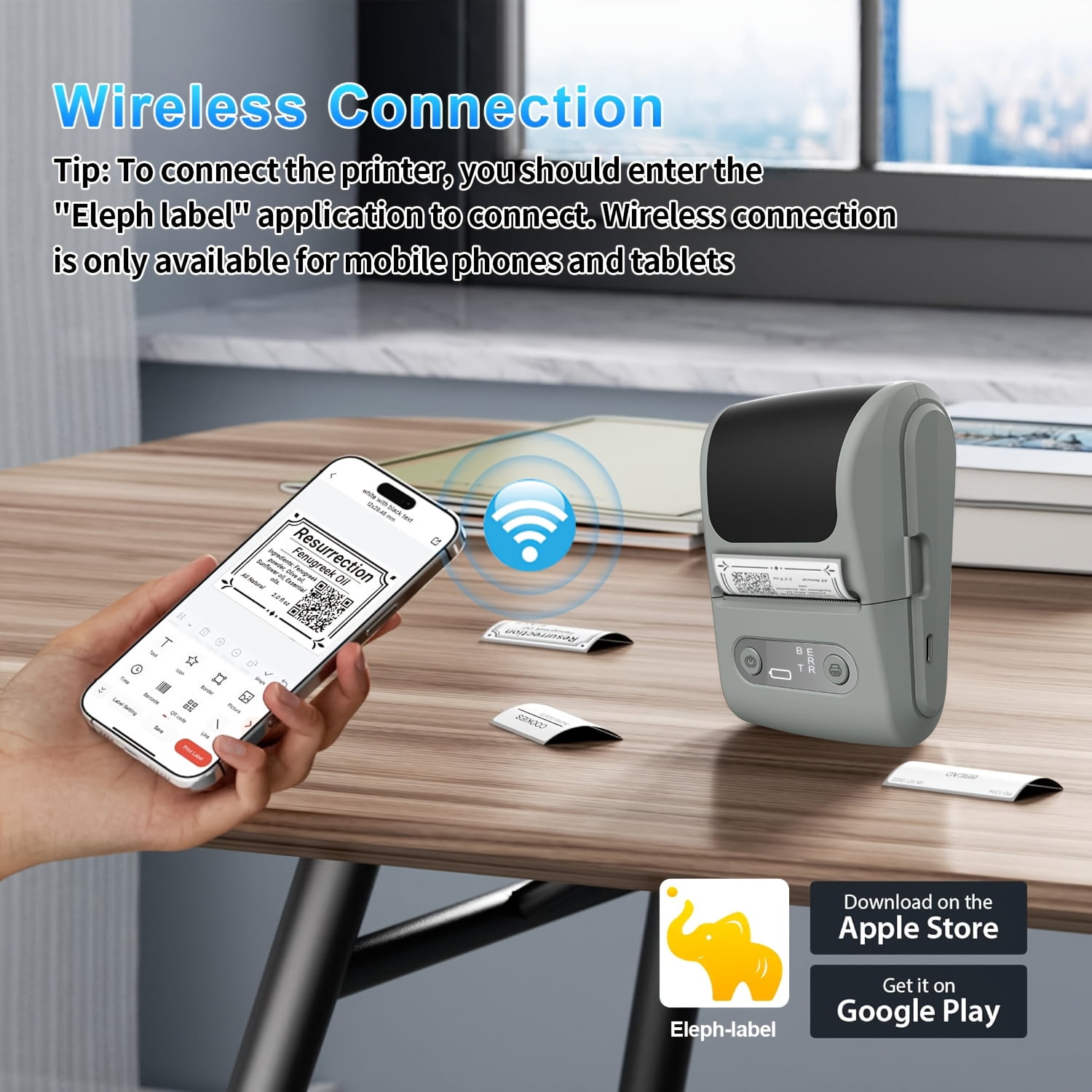 Portable Label Printer, Thermal Printer with Built-In Thermal Paper, No Ink Required, Mini Label Printer, Sticky Notes, Product Labels, Name Stickers, a Perfect Home And Office Storage Planner