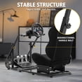 thumbnail image 5 of Marada Racing Simulator Cockpit with Black Seat and Wheel Stand Fit Logitech G25 G27 G29 G920, 5 of 23