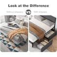 thumbnail image 4 of Veecom Full Size Upholstered Bed Frame with 2 Storage Drawers & Headboard, Linen Fabric Platform Bed, 4 of 8