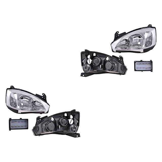 Par de Faros DEPO Corsa 2003 A 2007 Chevrolet Fdo Crom P/Foco H1/H7 10 Pines