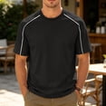 thumbnail image 2 of USNSM Comfy Cotton Shirts Running Athletic Shirt Baggy Crew Neck Workout Gym Tees Fitted Short Sleeve T-Shirts Summer Trendy Tshirts Black L, 2 of 7
