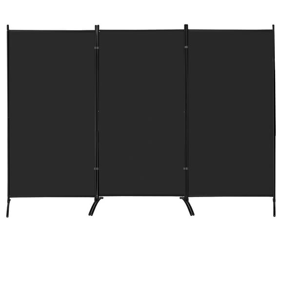 Hyxoo Room Dividers - 3 Panel Folding Privacy Screen 6Ft Wall Divider in Black for Home Office Separation
