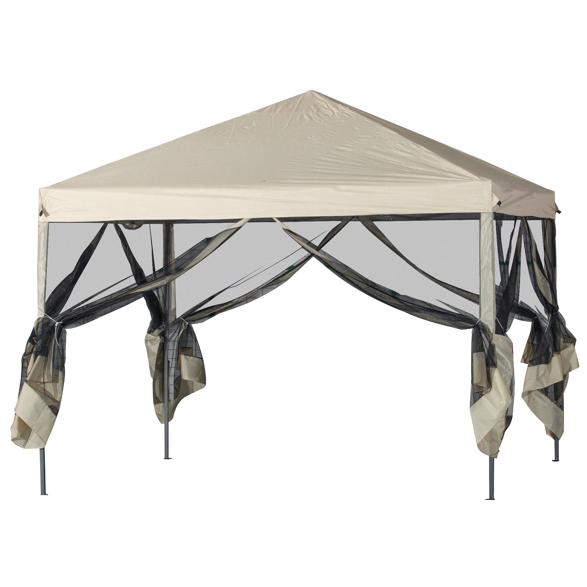 Outsunny 10' x 10' Popup Canopy Vendor Tent with Removeable Mesh Walls