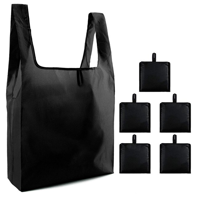 Sac d'Épicerie Réutilisable Imperméable: 5 Pcs Sac de Courses Lavable Pliable