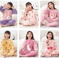 thumbnail image 4 of Ropa para niñas, conjunto de pijamas de lana de Navidad, franela para niños, ropa de dormir cálida de dibujos animados, ropa de casa para niños, invierno, otoño, primavera, adolescentes de 5 a 15 años, 4 of 4