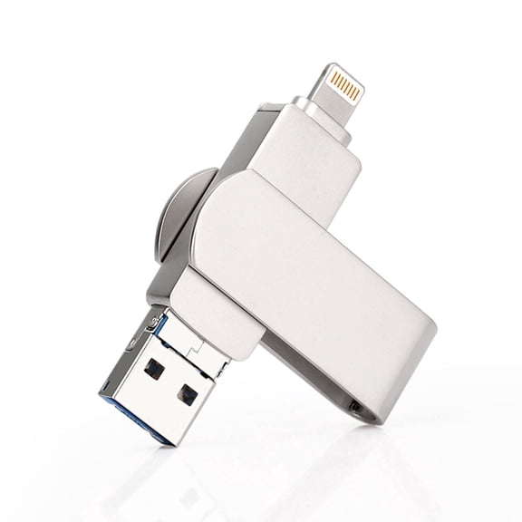 128GB Certified Photo Stick for iPhone Flash Drive (14/13/12/11 Pro/Plus/Pro MAX, 13/12 Mini, XR, XS, XS MAX, X), Lightning iPad, MacBook/PC Photo Storage for iOS iPhone Memory Stick