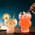 thumbnail image 3 of Glass Cups, Gourd Shape Drinking Glasses Ice Coffee Bottle Glasses Fruit Juice Cup Water Glass Great for Soda Cocktail Beer Whiskey (530ml), 3 of 5