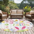 thumbnail image 4 of Round Rugs 6Ft, Happy Easter Round Area Rug Washable Indoor Throw Carpet, Spring Watercolor Bunny Eggs Flower Grey Plaid Soft Non Slip Circle Rug for Office Cabinet Home Decor Aesthetic, 4 of 8