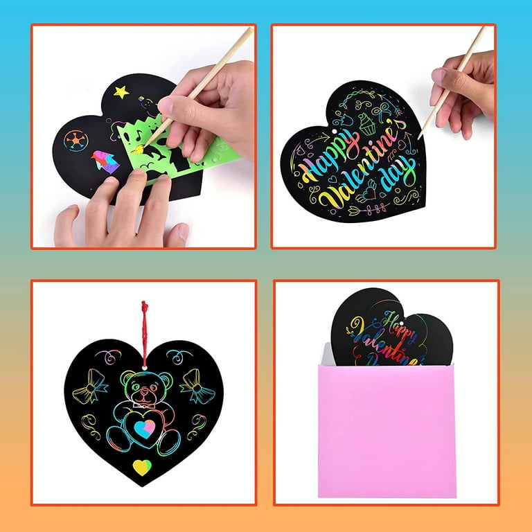 Scratch Art Card Painting Paper Drawing Colouring Stick Sweet Janes - Gift  and Confectionary