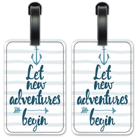 New Adventures - Luggage ID Tags / Suitcase Identification Cards - Set of 2