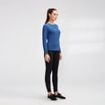 thumbnail image 4 of Women Workout Shirts Womens Tops Autumn and Winter Plus Velvet Long-Sleeved Yoga Fitness Running Sports Training Clothes Slim Quick-Drying Stretch Top Womens T-Shirts, 4 of 7