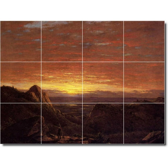 Ceramic Tile Mural-Frederic Church Landscapes Painting 215. 32" w x 24" h using (12) 8 x 8 ceramic tiles