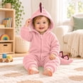 thumbnail image 6 of Baby Long Sleeve Hooded Zip up Jumpsuit Dinosaur Costume Warm Infant Baby Clothes Halloween Party Clothes Girls Halloween Costumes Size 0-9 Months, 6 of 9