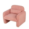 thumbnail image 4 of Hassch Comfy Teddy Fleece Accent Chair with Pillow, Plush Single Sofa Armchair for Home Office & Living Space (Pink), 4 of 8
