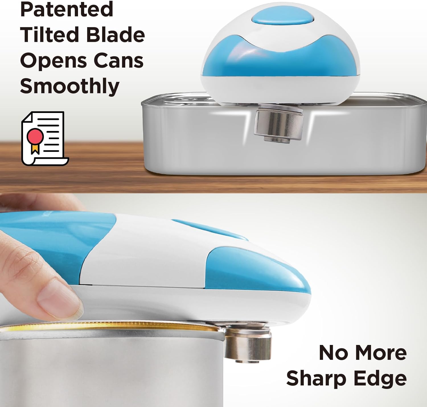 Kitchen Mama Handheld Electric Can Opener, Sky Blue photo 2