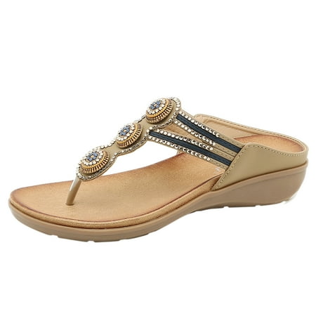 

Slippers For Womens Bohemian Shoes Roman Wedges Sandals Slippers Mop Slippers for Women Most Loved Womens Slippers