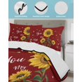 thumbnail image 4 of Quilts Full Size, Red Sunshine Sunflower Soft Comforter Bedding Set for Bed, Pastoral Bees Farmhouse Floral Lightweight Quilted Bedspread with Pillow Cover(2 Pieces) for All Season, 78x90 Inch, 4 of 6