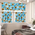 thumbnail image 2 of Blue Sunflower Kitchen Curtains Swag Valance and Tier Curtains Set 36 Inch Length Rod Pocket Drape Panels Pair Curtains for Bathroom/Cafe/Window, 2 of 6