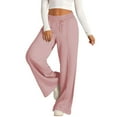 thumbnail image 4 of VBVC No Boundaries Women's Drawstring Wide Leg Sweatpants,Ladies High Waist Joggers Trouser With Pockets,Oversized Seamed Front Pants For Womens,Pink,SizeXL, 4 of 9