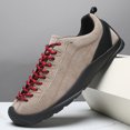 thumbnail image 5 of Men's Orange Suede Contrast Blue Lace-Up Moccasin Sneakers Anti-Collision Toe Flexible Outdoor Walking Shoes, 5 of 8