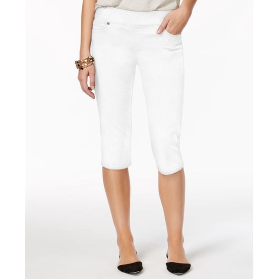 Style & Co. Petite Solid Pull-On Skimmer Jeans (Bright White, PXL/Petite X-Large)