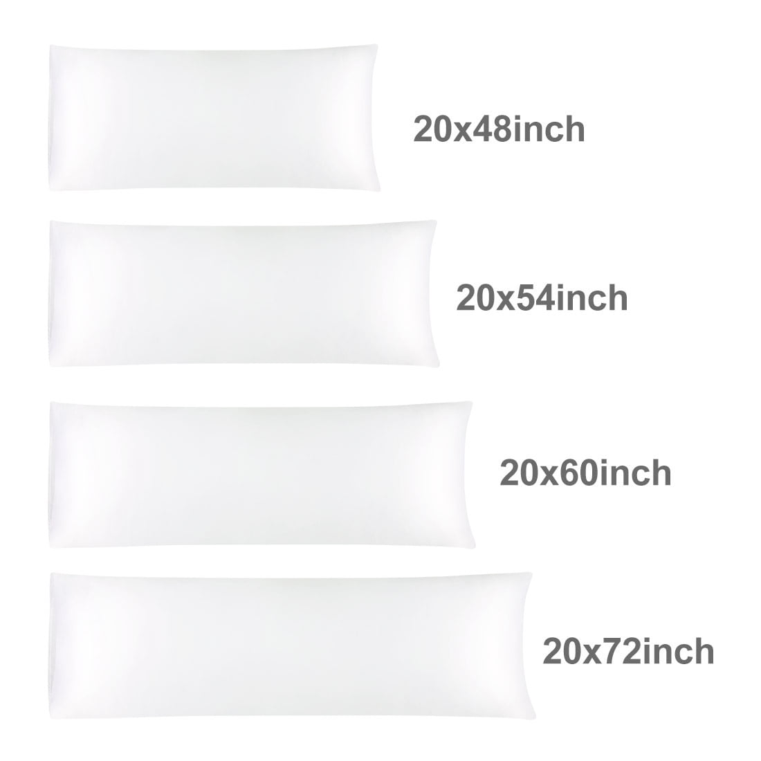 Unique Bargains Luxury Silky Satin Body Pillow Case White 20" x 72"