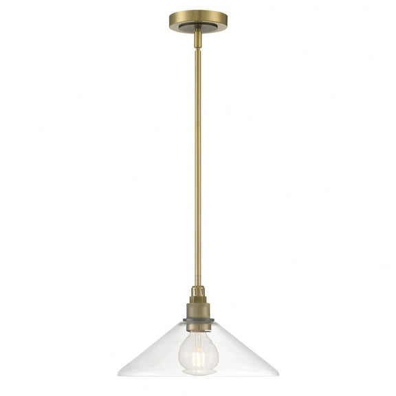 6331-ANOB-CL-Norwell Lighting-Charis - 1 Light Pendant-7.75 Inches Tall and 12.5 Inches Wide-Antique Brass/Oil Rubbed Bronze Finish
