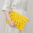 thumbnail image 3 of Handbag Straw Shoulder Bag Beach Handmade Bag Large Capacity Magnetic Closure Straw Crossbody Bag Woven Envelope Wallet with Adjustable Shoulder Strap, 3 of 11