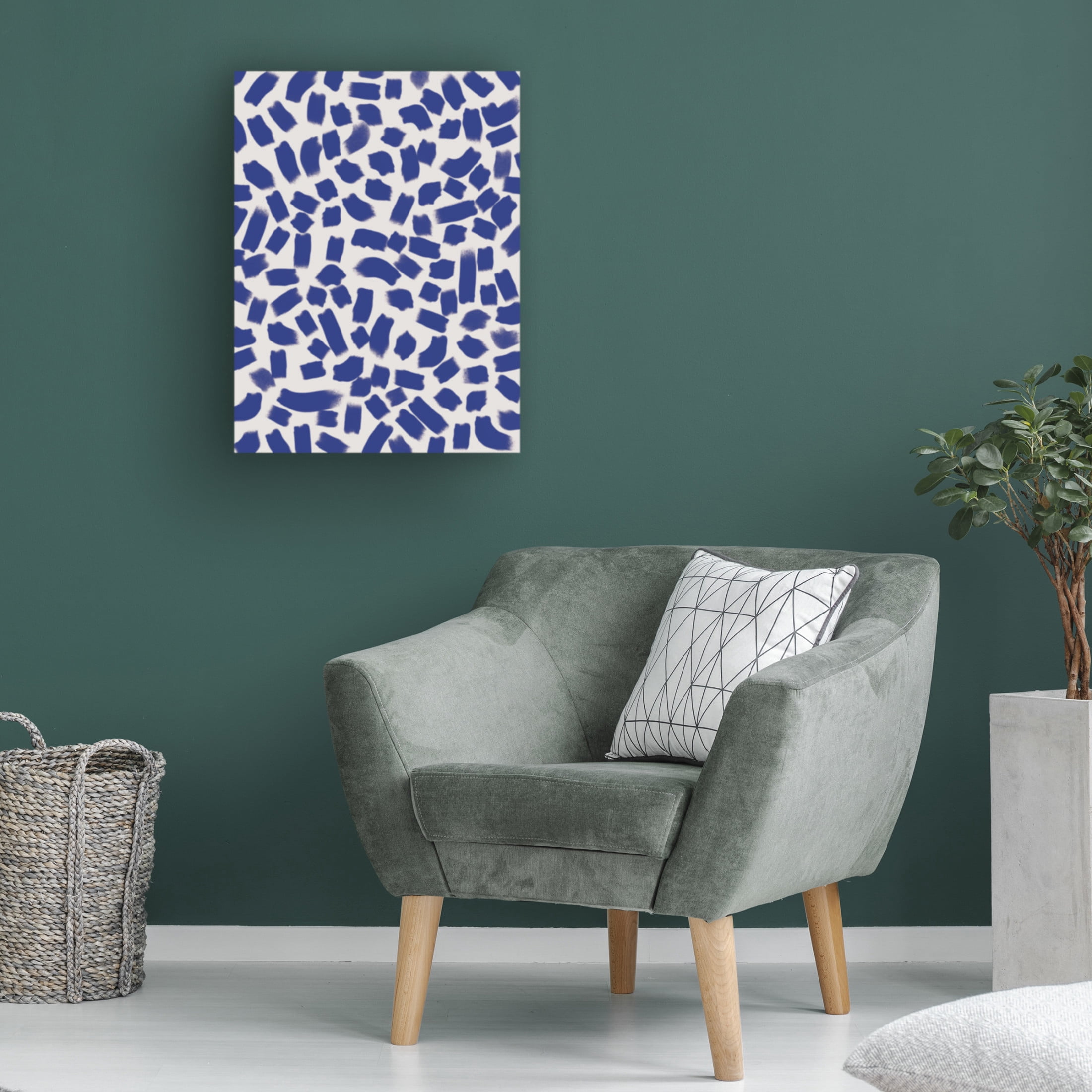 Canvas Wall Art - Treechild 'Blue Strokes Pattern' Wall Art for Living Room, Bedroom, or Office D?cor by Trademark Fine Art - 35 x 47 Inches
