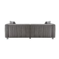 thumbnail image 5 of SZLIZCCC 87.4'' 3 Seater Velvet Sofa Loveseat , Piano key sofa Modern Bubble Upholstered Couch with 2 Pillows and Metal Feet for Living Room Gray, 5 of 7