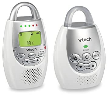Vtech Dm221 Audio Baby Monitor With Up To 1 000 Ft Of Range Vibrating Sound Alert Talk Back Intercom Night Light Loop White Silver Walmart Com Walmart Com