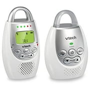 VTech DM221 Audio Baby Monitor with up to 1, 000 ft of Range, Vibrating Sound-Alert, Talk Back Intercom & Night Light Loop, White/Silver