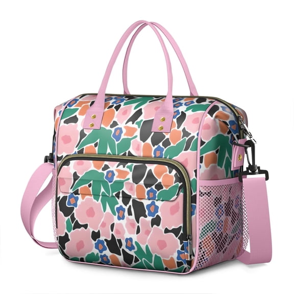 Pioneer Flower Floral Print Pattern Womens Lunch Box for Work,Insulated Large Lunch Bag for Tween and Teen,Loncheras Para Mujer,Leakproof Adult Lunch Bag for Work,Beach,Travel,Picnic,Camping