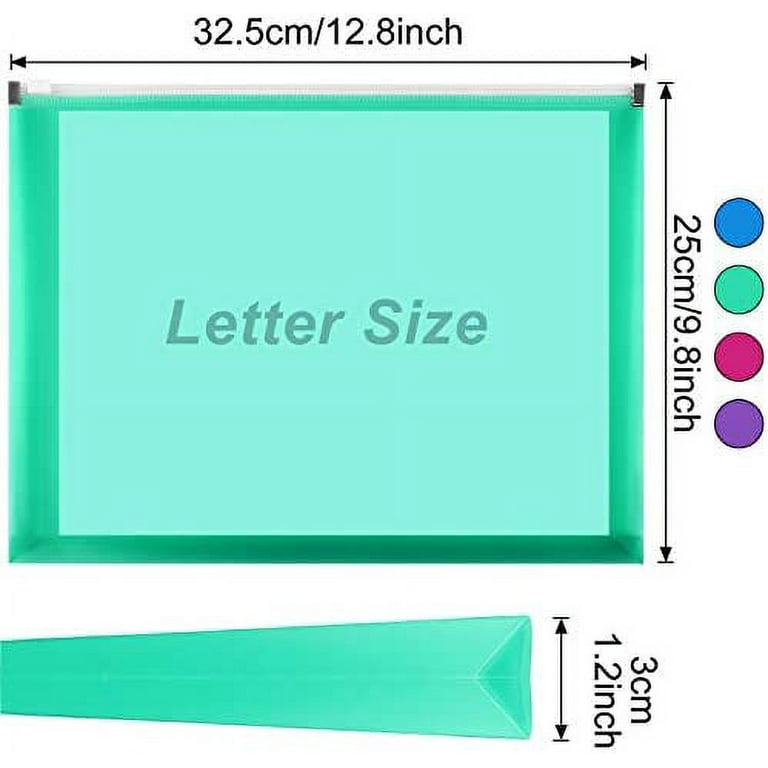EOOUT Poly Envelope Folder - 28pcs 8-Color Clear Plastic Envelope with Snap Button Closure - A4 Size