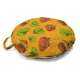thumbnail image 1 of Snail Round Floor Cushion with Handle, Autumn Season Theme Along Terrestrial Mollusks and Leaves Fall Nature, Pillow for Living Room & Dorms, 18" Round, Marigold Rust and Green, by Ambesonne, 1 of 4