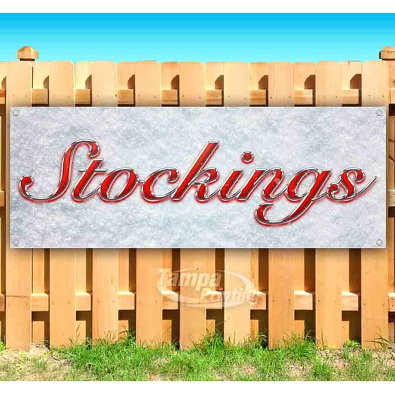 Stockings Red & Chrome 13 oz Vinyl Banner With Metal Grommets