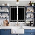 thumbnail image 2 of Black Kitchen Curtains 63 Inch Length, Modern Geometric Abstract Art Aesthetics Grommet Top Bedroom Living Room Curtains, Light Filtering Cafe Curtain Drapes 2 Panels Set 84''x63'', 2 of 9