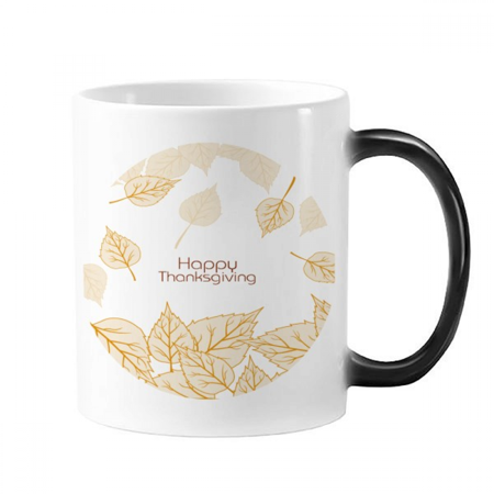 

Thanksgiving Day Pattern Changing Color Mug Morphing Heat Sensitive Cup With Handles 350 ml