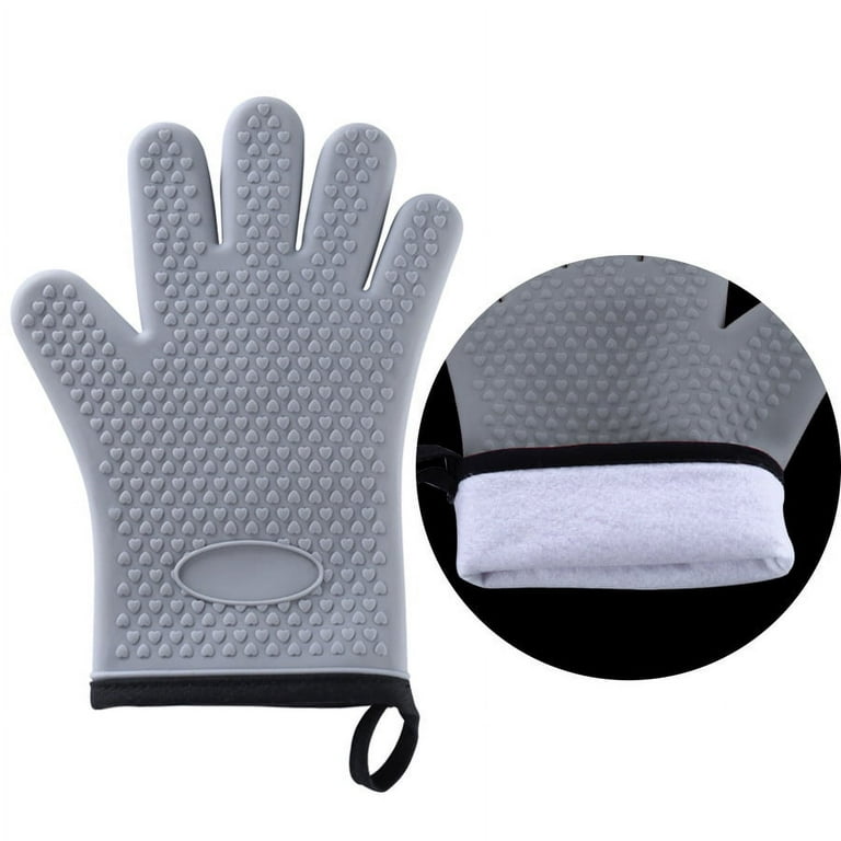 Silicone Oven Mitts Grippy Design, Soft Lining Silicone Oven Gloves Oven  Mits Set for Cooking Baking Kitchen Mittens Pot Holders 