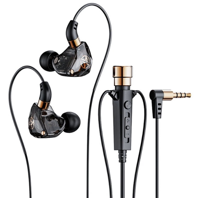 Auriculares HiFi con Cable y MicróFono Auriculares DináMicos con CancelacióN de Ruido Auriculares Intrauditivos Auriculares con Graves para Deportes (Negro)