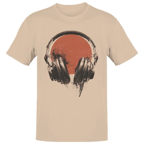 Vintage Headphones Men's Natural T-shirt