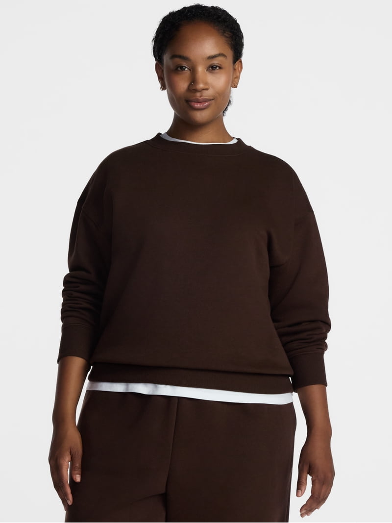 Athletic Works Women's and Women's Plus Fleece Sweatshirt with