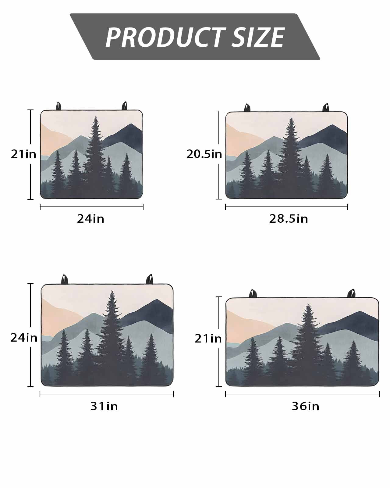 Stove Top Covers for Electric Stove 31x24 Inches, Mountain Forest Heat Insulation Fireproof Glass Cooktop Protector, Nature Tree Scenery Watercolor Pink Blue Countertop Stovetop Cover for Kitchen