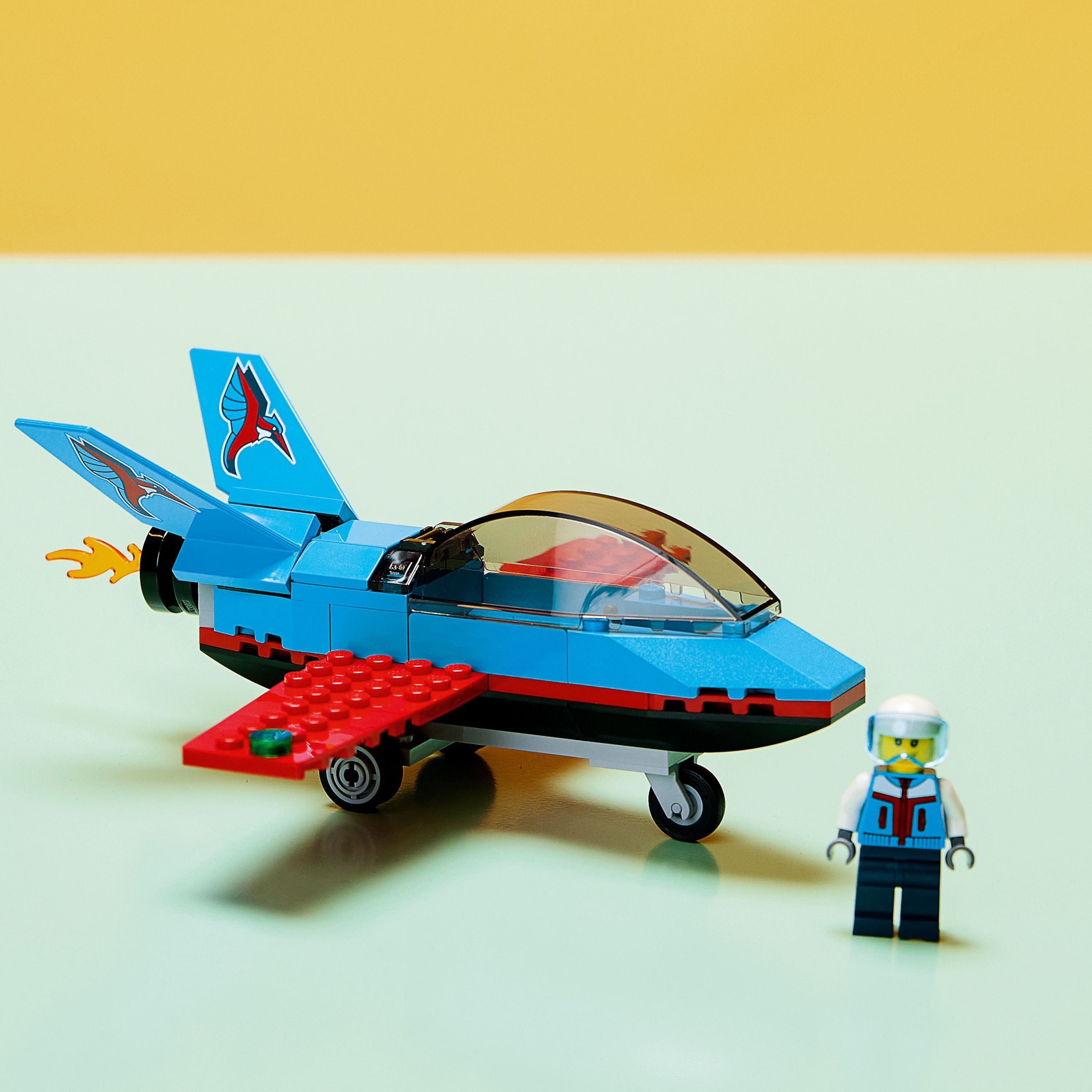 Minifigure Girls Vehicles 60323 and Gifts Jet Airplane Building 2022 Plane Kids, 5 with for City LEGO Pilot Old Years plus Stunt Boys Great Toy, Set,