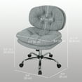 thumbnail image 3 of HOMCOM Armless Office Chair with Wide Thick Padded Seat,Tilt Function, Grey, 3 of 9