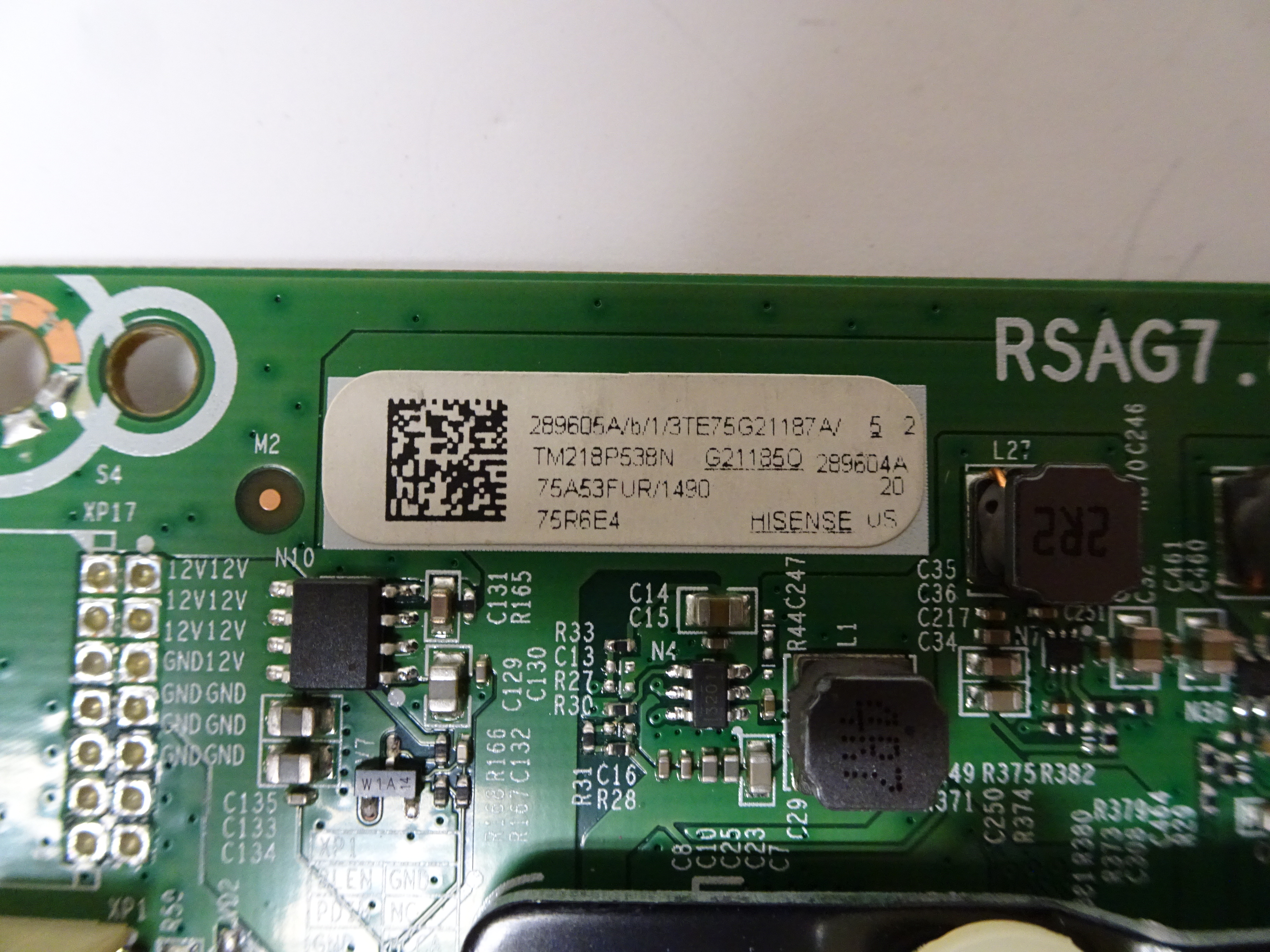Hisense 75R6E4 Main Board 289605A, RSAG7.820.11135/ROH - image 2 of 2